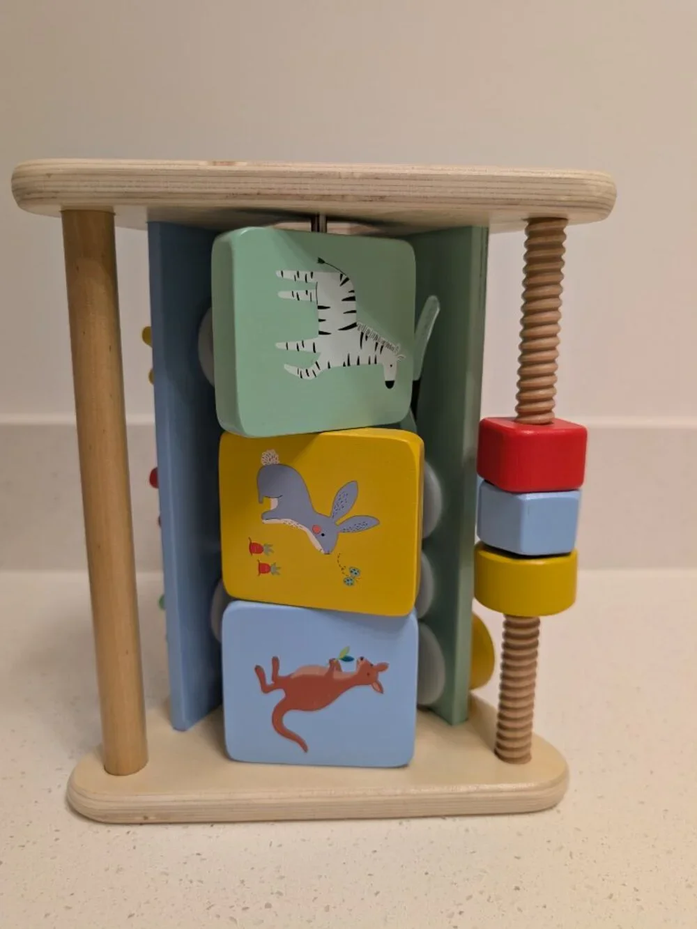 Fisher-Price Wood Baby Toy Activity Triangle, 3-Sided Wooden Fine Motor Developm